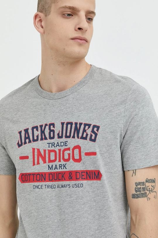 szary Jack & Jones t-shirt Męski