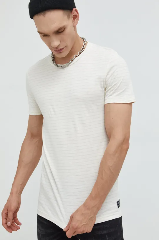beżowy Tom Tailor t-shirt bawełniany Męski