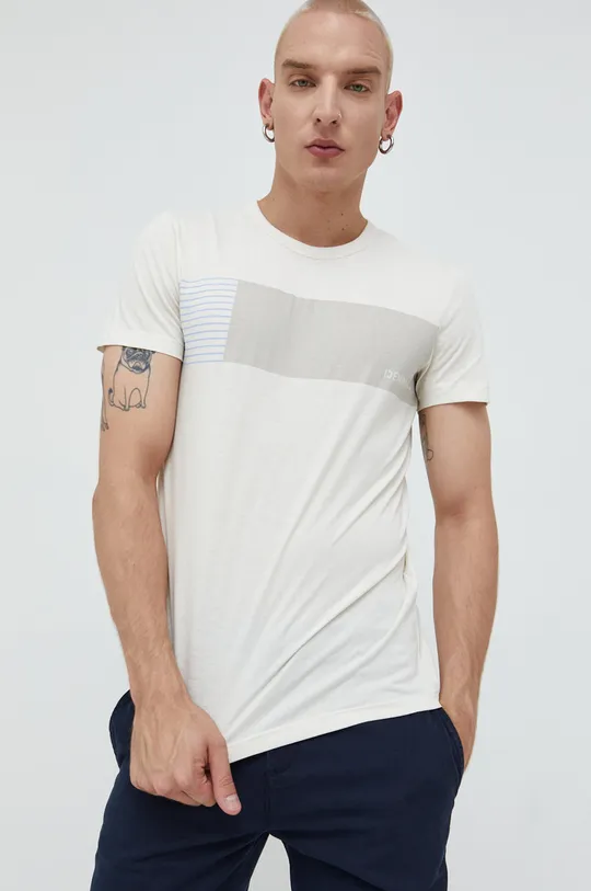 beżowy Tom Tailor t-shirt bawełniany