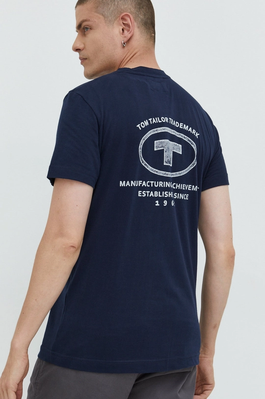 granatowy Tom Tailor t-shirt bawełniany