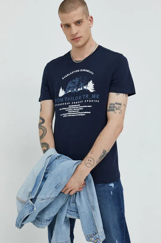 námořnická modř Bavlněné tričko Tom Tailor Pánský
