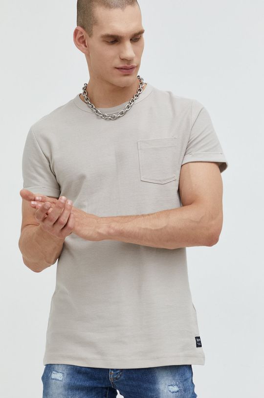 jasny szary Tom Tailor t-shirt bawełniany Męski