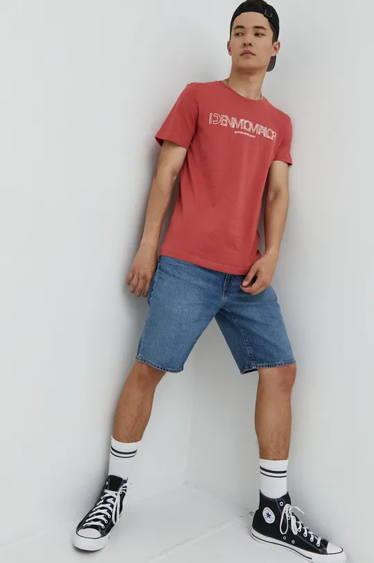 Tom Tailor t-shirt bawełniany ostry czerwony