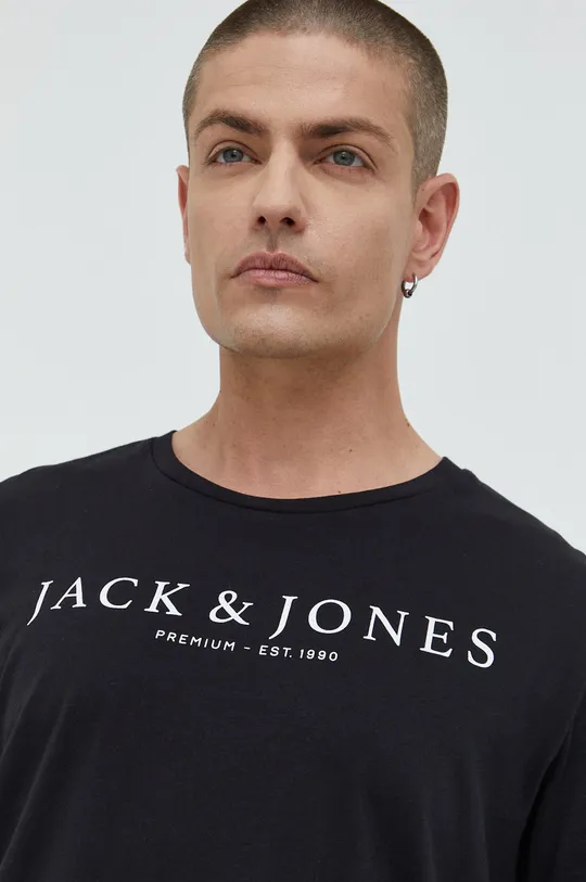чёрный Хлопковая футболка Premium by Jack&Jones Мужской