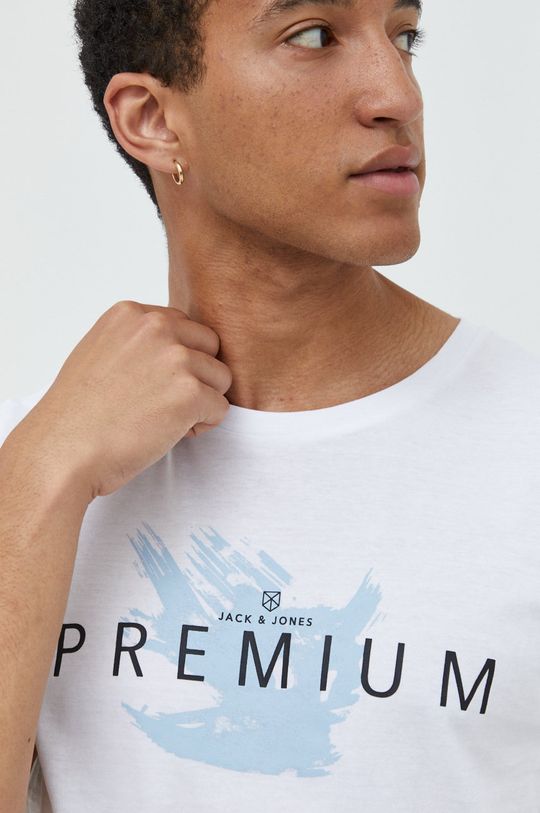 biały Premium by Jack&Jones t-shirt bawełniany