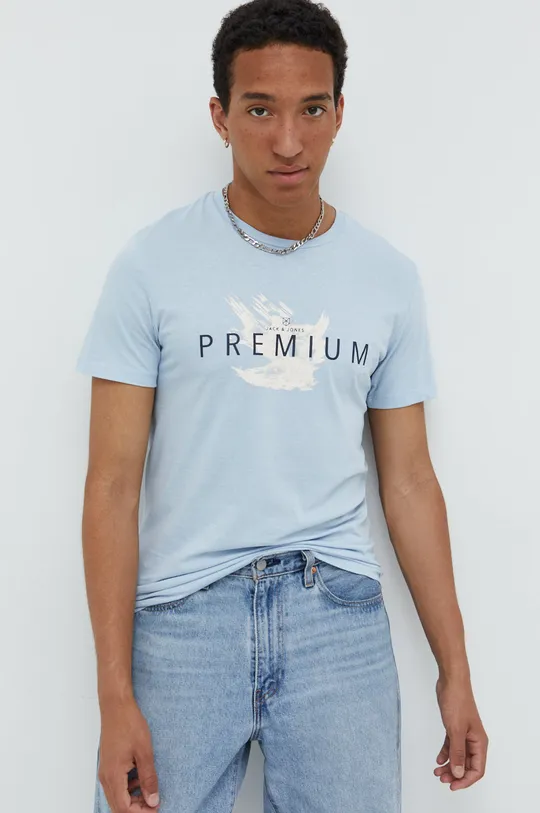 μπλε Βαμβακερό μπλουζάκι Premium by Jack&Jones