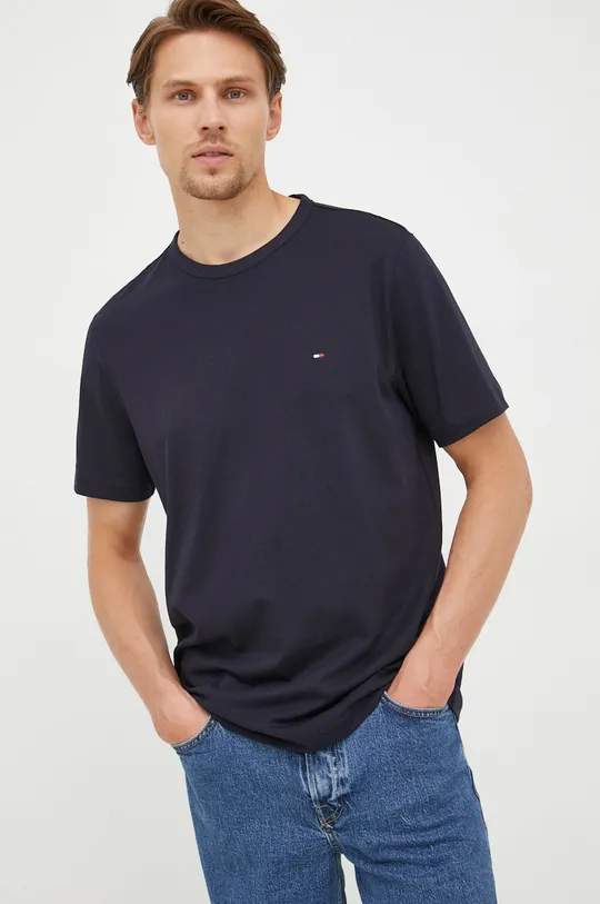 mornarsko modra Bombažen t-shirt Tommy Hilfiger Moški