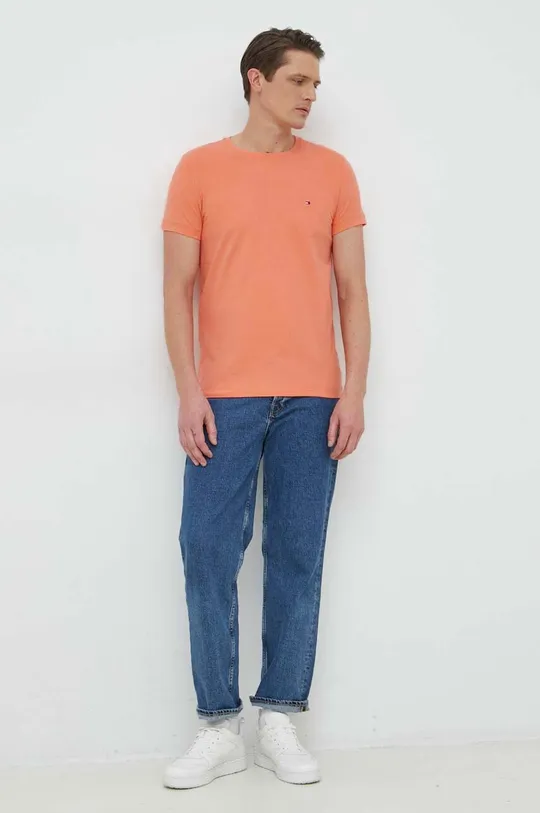 Μπλουζάκι Tommy Hilfiger πορτοκαλί