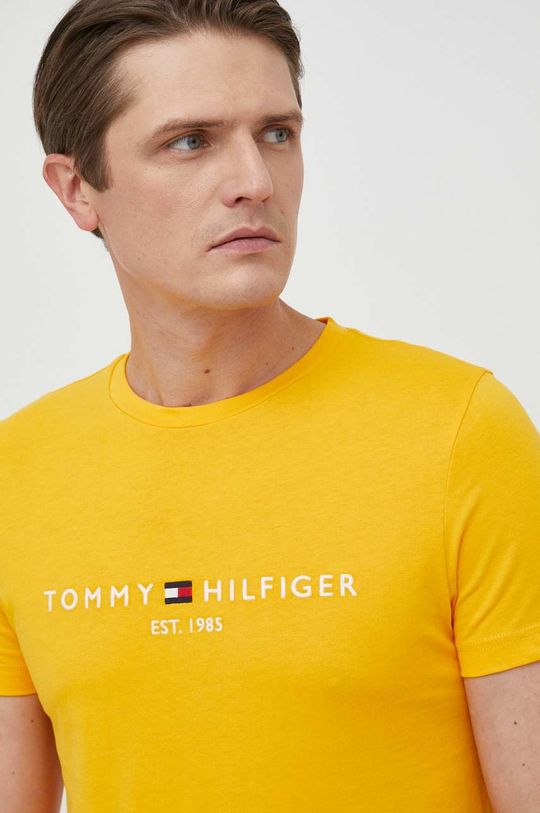 oranžová Bavlněné tričko Tommy Hilfiger