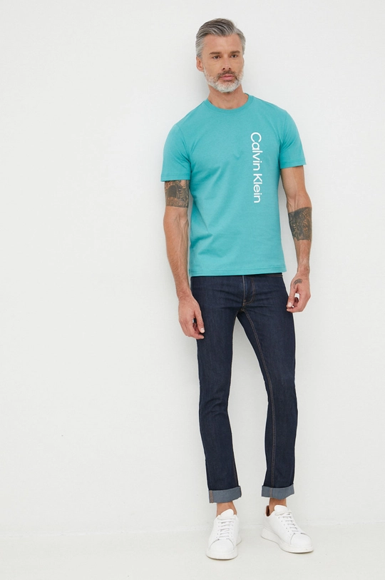 Calvin Klein t-shirt bawełniany zielony