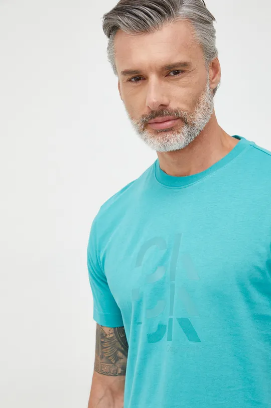 turkusowy Calvin Klein t-shirt bawełniany Męski