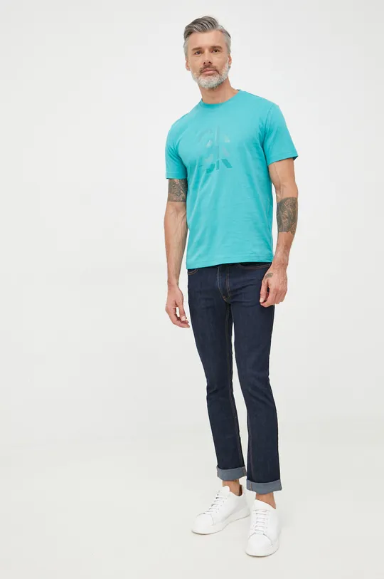Calvin Klein t-shirt bawełniany turkusowy