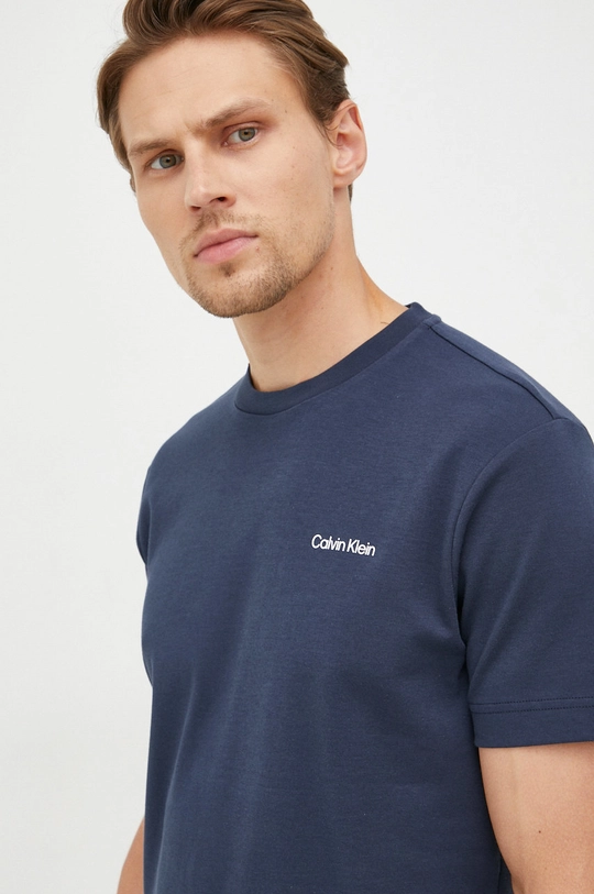 granatowy Calvin Klein t-shirt bawełniany