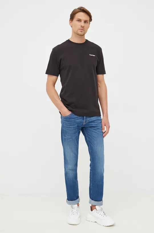 Bombažen t-shirt Calvin Klein črna