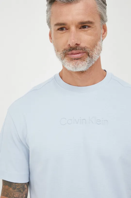 μπλε Βαμβακερό μπλουζάκι Calvin Klein