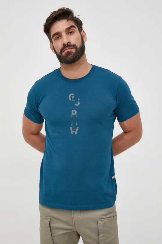 tyrkysová Bavlnené tričko G-Star Raw