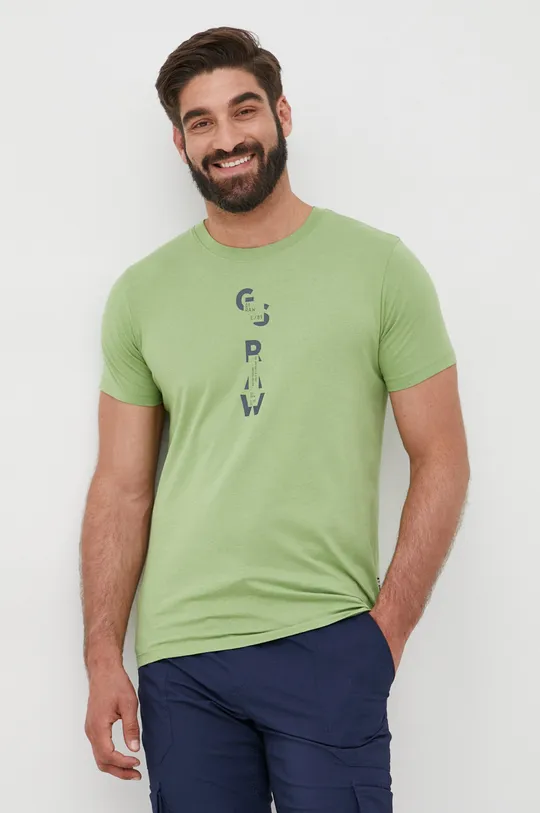 πράσινο Βαμβακερό μπλουζάκι G-Star Raw Ανδρικά