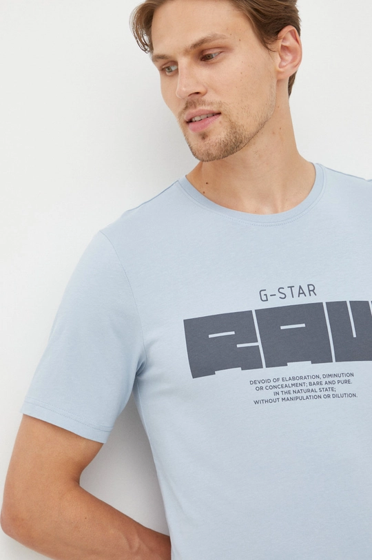 μπλε Βαμβακερό μπλουζάκι G-Star Raw