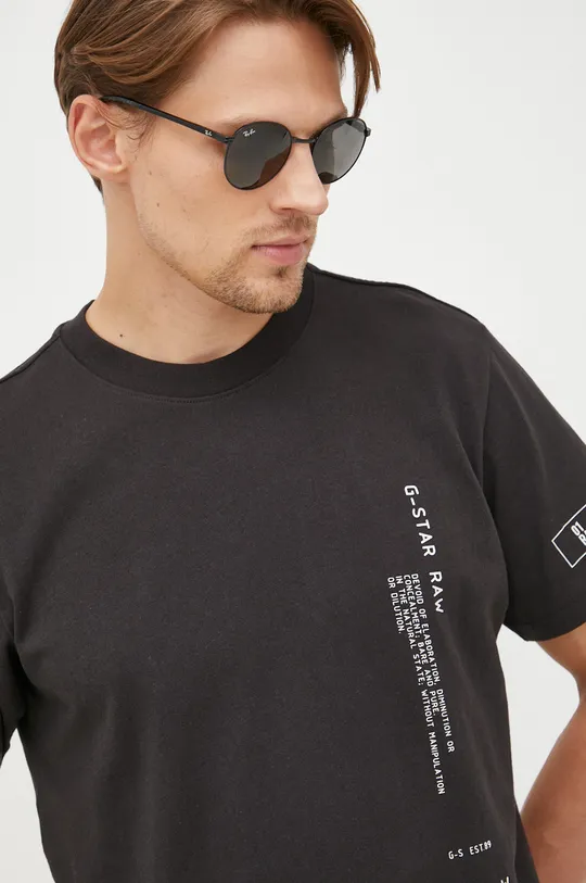 czarny G-Star Raw t-shirt bawełniany D21558.C336