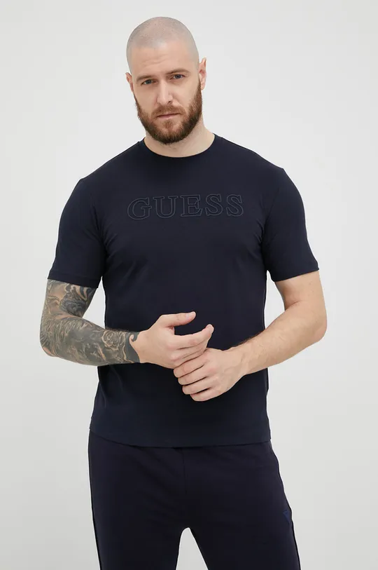 granatowy Guess t-shirt Męski