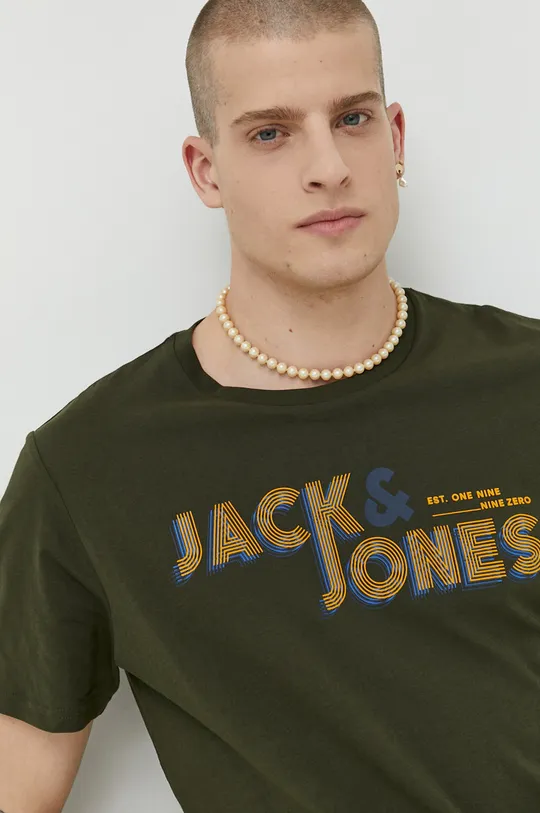 zielony Jack & Jones t-shirt bawełniany