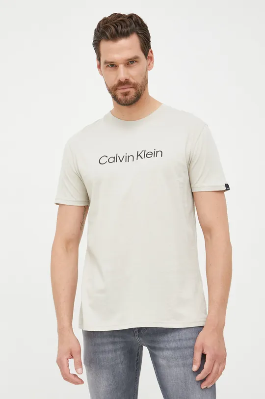 zelená Bavlnené tričko Calvin Klein Pánsky