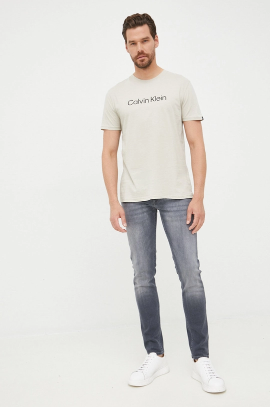 Calvin Klein t-shirt bawełniany zielony