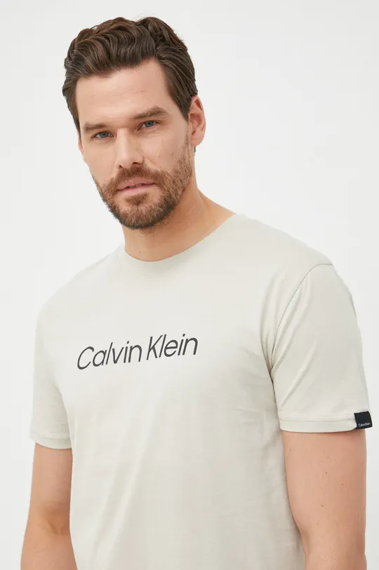 zielony Calvin Klein t-shirt bawełniany
