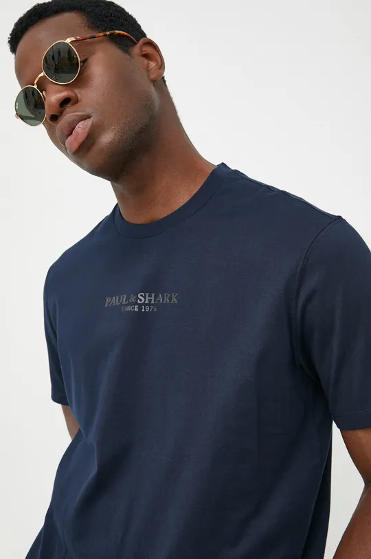 mornarsko modra Bombažna kratka majica Paul&Shark