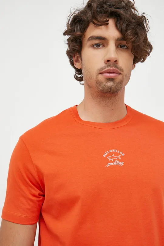 πορτοκαλί Βαμβακερό μπλουζάκι Paul&Shark