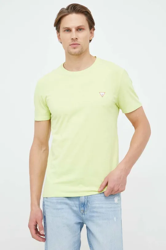 żółto - zielony Guess t-shirt Męski
