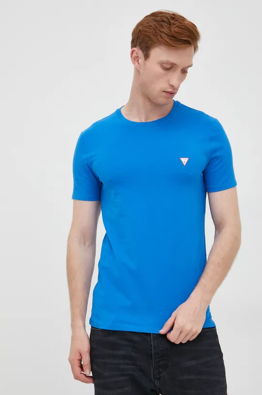 niebieski Guess t-shirt Męski