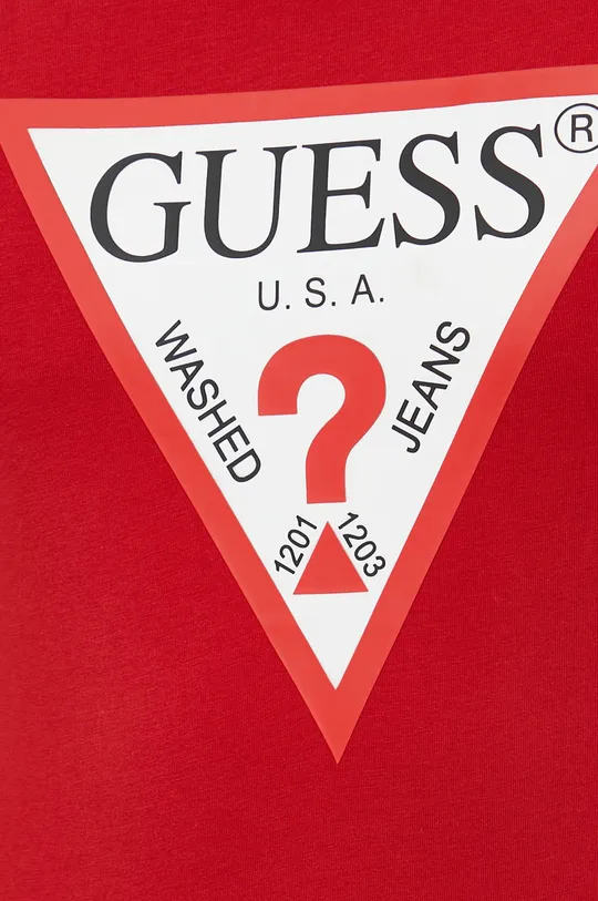 κόκκινο Βαμβακερό μπλουζάκι Guess