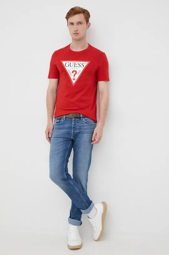 Guess t-shirt in cotone rosso