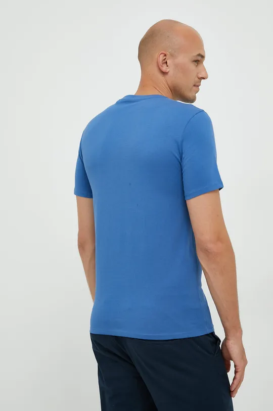 Bombažen t-shirt Guess modra