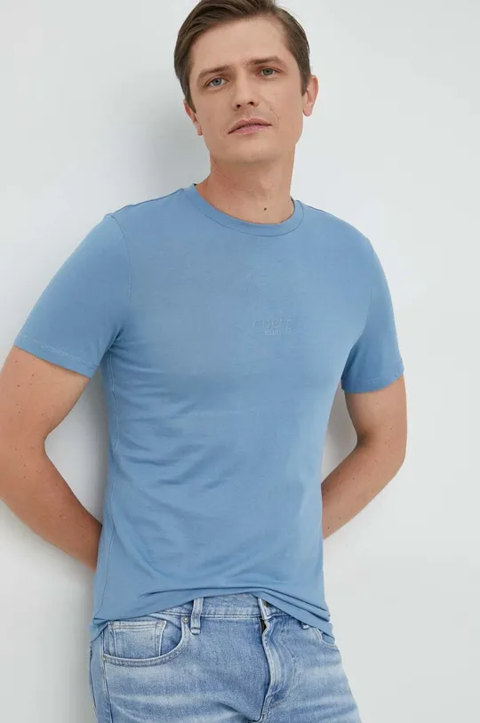 niebieski Guess t-shirt bawełniany Męski