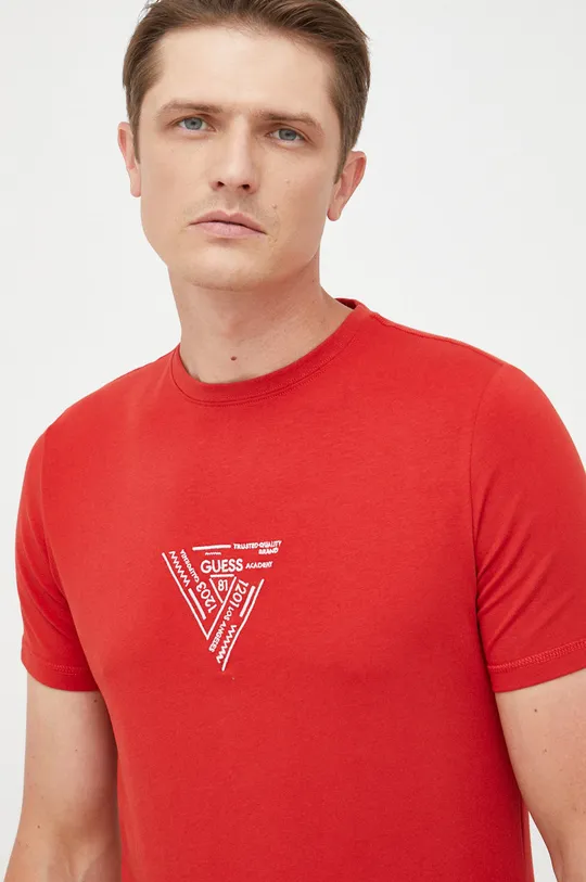 czerwony Guess t-shirt Męski