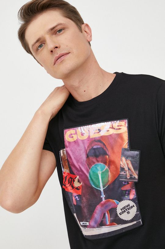 vícebarevná Bavlněné tričko Guess Pánský