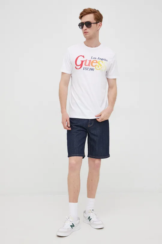 Guess t-shirt bawełniany biały