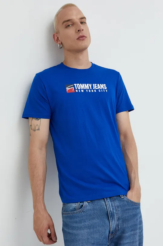 niebieski Tommy Jeans t-shirt bawełniany DM0DM14001.9BYY Męski