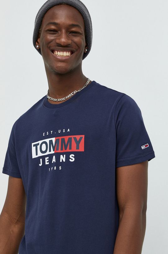 granatowy Tommy Jeans t-shirt bawełniany DM0DM14023.9BYY Męski