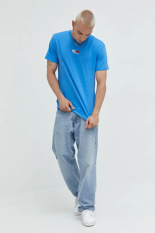 Tommy Jeans t-shirt bawełniany DM0DM13821.9BYY niebieski