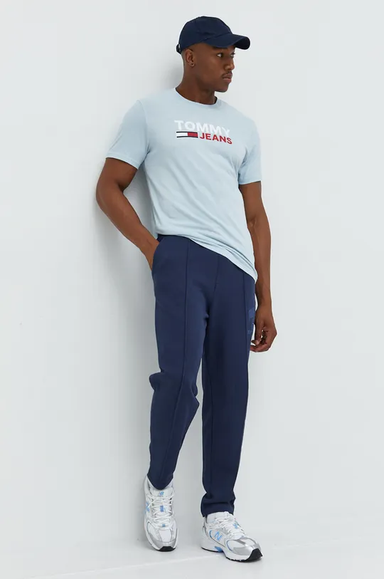 Tommy Jeans t-shirt bawełniany DM0DM10103.9BYY niebieski
