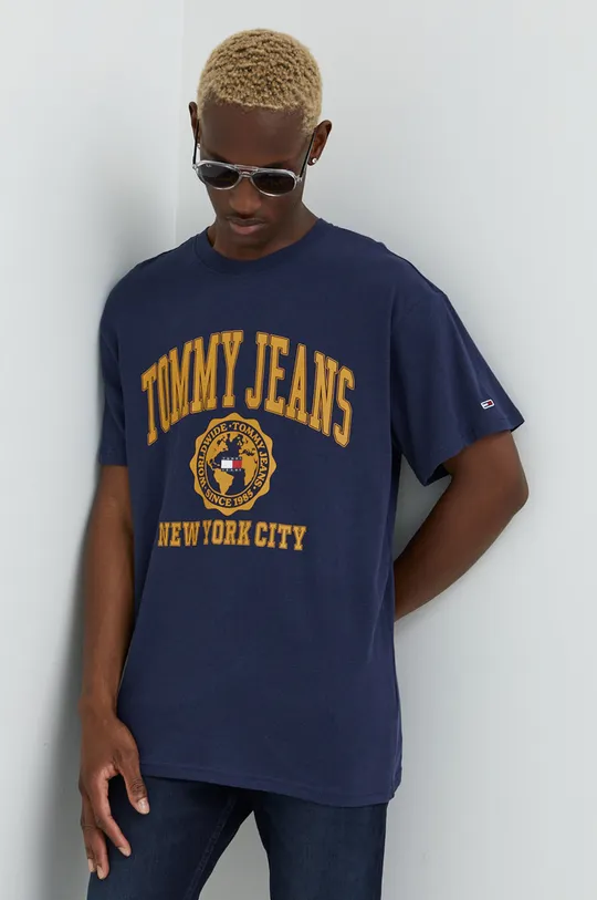 granatowy Tommy Jeans t-shirt bawełniany DM0DM14025.9BYY Męski