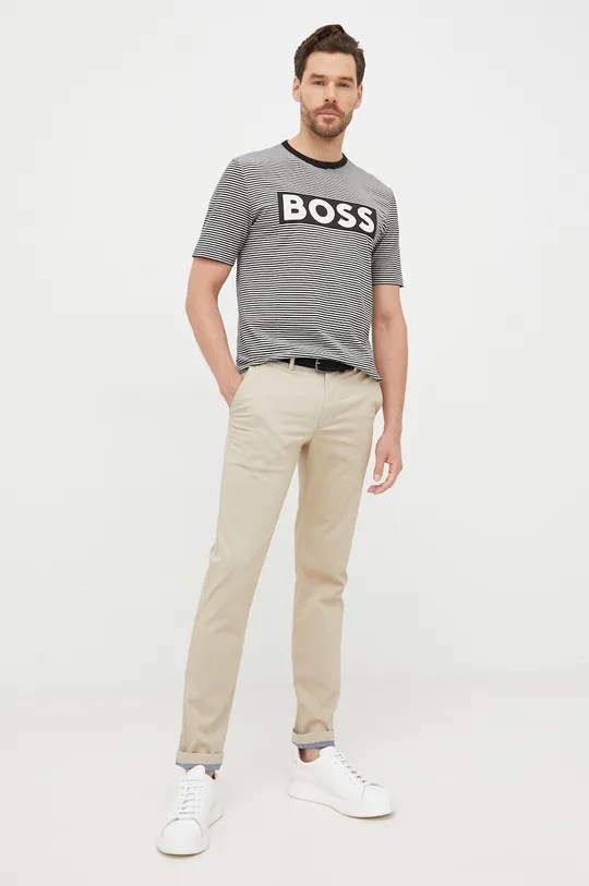 BOSS t-shirt bawełniany czarny