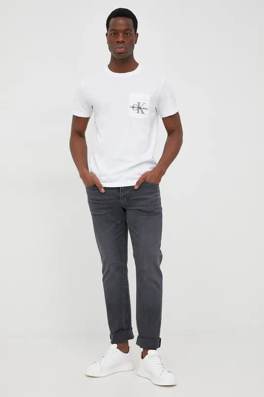 Calvin Klein Jeans t-shirt bawełniany J30J320856.9BYY biały