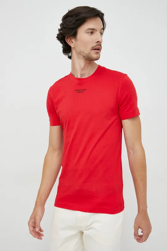 czerwony Calvin Klein Jeans t-shirt Męski