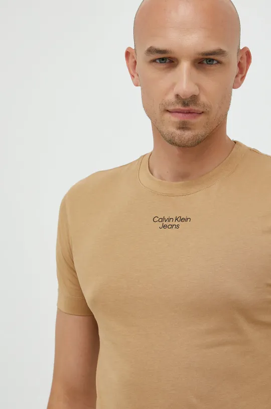καφέ Μπλουζάκι Calvin Klein Jeans