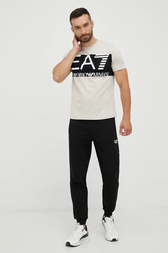 EA7 Emporio Armani t-shirt bawełniany 6LPT24.PJ7CZ beżowy