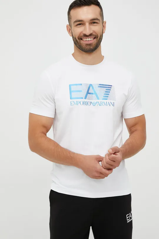 biały EA7 Emporio Armani t-shirt 6LPT62.PJ03Z Męski
